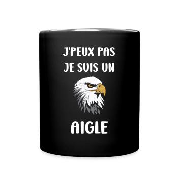 Citation humour Oiseau aigle - Mug uni - noir - Devant