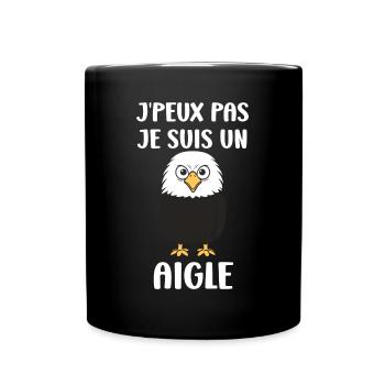 Citation humour Oiseau aigle - Mug uni - noir - Devant