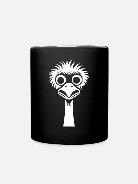 Strauß - Tasse einfarbig - Schwarz