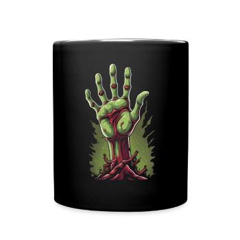 Auferstehender Zombie Comic Illustration - Tasse einfarbig - Schwarz - Vorne