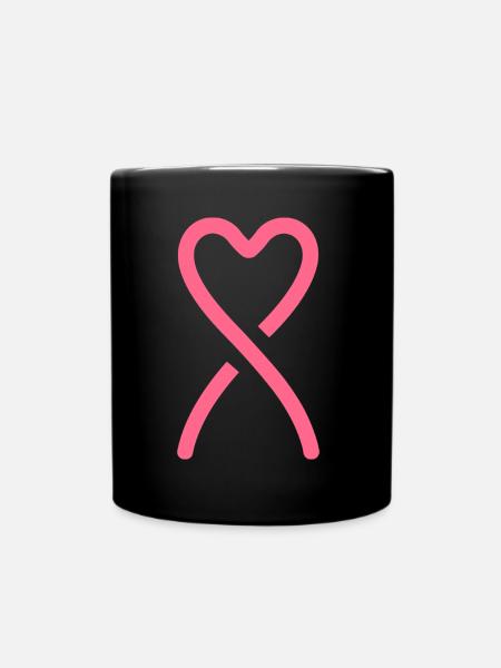 Aufklärung über Brustkrebs - Tasse einfarbig - Schwarz