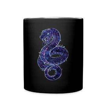 Cool Galaxy Schange Reptil Galaxytier Sternzeichen - Tasse einfarbig - Schwarz - Vorne