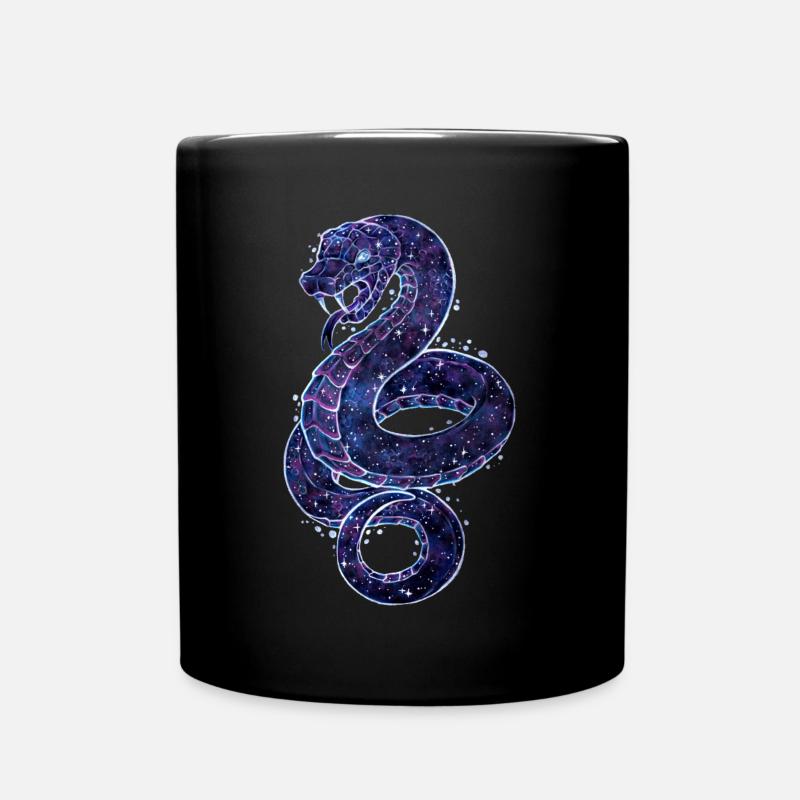 Cool Galaxy Schange Reptil Galaxytier Sternzeichen - Tasse einfarbig - Schwarz