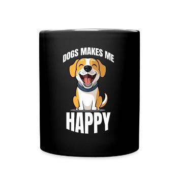 Les chiens me rendent heureux - Mug uni - noir - Devant