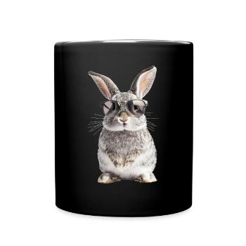 Bunny with sunglasses - Full Colour Mug - black - Front