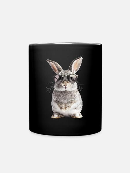 Lapin avec lunettes de soleil - Mug uni - noir