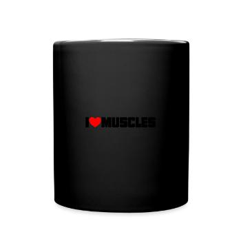 J’aime les muscles Haltérophile Gym - Mug uni - noir - Devant