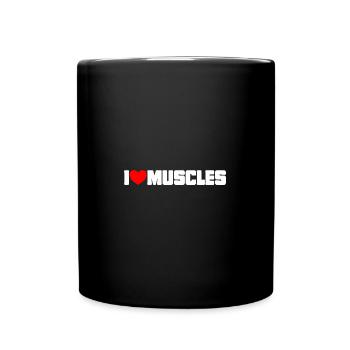 J’aime les muscles Haltérophile Gym - Mug uni - noir - Devant
