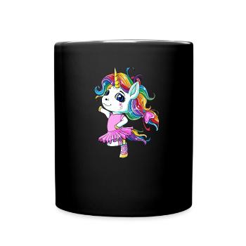 Ballett Einhorn Ballerina - Tasse einfarbig - Schwarz - Vorne