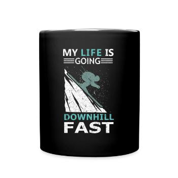 Ma vie est en descente Ski alpin Rapide Sports d'hiver - Mug uni - noir - Devant