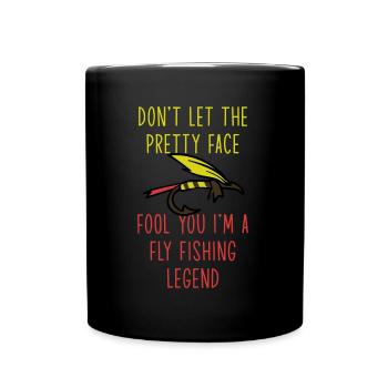 Fisherman Funny Saying Nature Fly Fishing - Full Colour Mug - black - Front