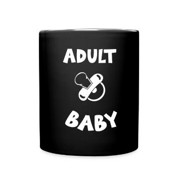 Adult Baby Schnuller Fetisch Windel Frauen Männer - Tasse einfarbig - Schwarz - Vorne