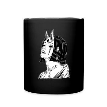 Skull Skull Horror Skeleton Halloween Geisha - Full Colour Mug - black - Front