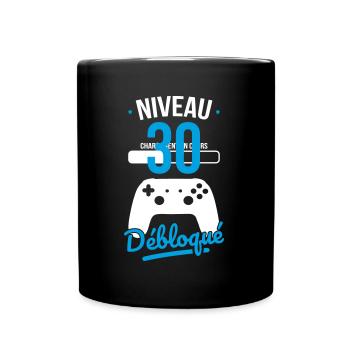 Anniversaire 30 ans - Niveau 30 débloqué - Gamer - Mug uni - noir - Devant