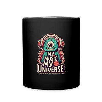 Monstre musicien, ma musique, mon univers - Mug uni - noir - Devant