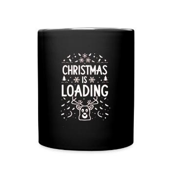 Noël charge les rennes - Mug uni - noir - Devant