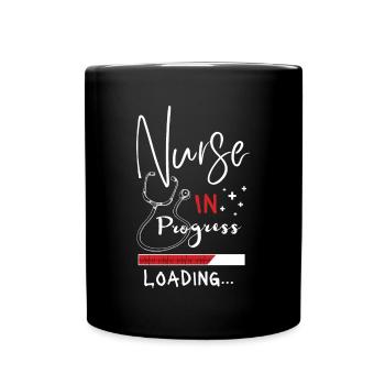 Nurse In Progress wird geladen - Tasse einfarbig - Schwarz - Vorne