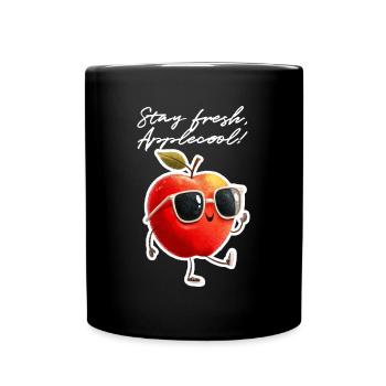 Stay Fresh, Applecool! – Fun Fruit Vibes - Full Colour Mug - black - Front