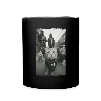 Gangster Cats Streetwear Cool Cat Motif - Mug uni - noir - Devant