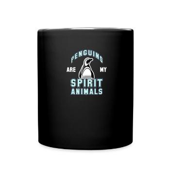 Caricature de pingouins de pingouins - Mug uni - noir - Devant