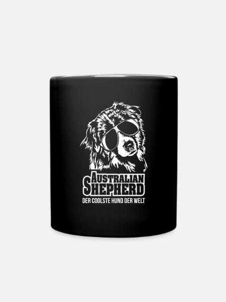 AUSTRALIAN SHEPHERD coolster Hund Wilsigns Aussie - Tasse einfarbig - Schwarz