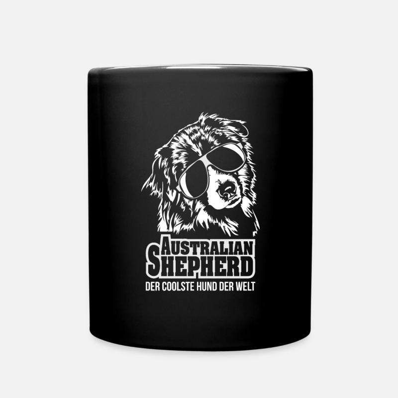 AUSTRALIAN SHEPHERD coolster Hund Wilsigns Aussie - Tasse einfarbig - Schwarz