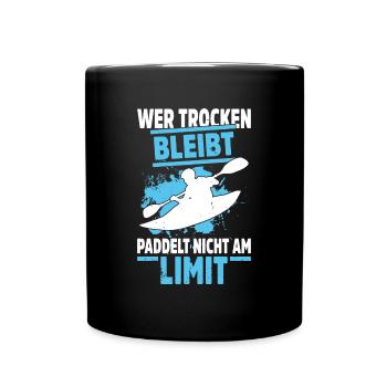 Kajak Geschenkidee Kanu Paddeln Kajakfahren - Tasse einfarbig - Schwarz - Vorne