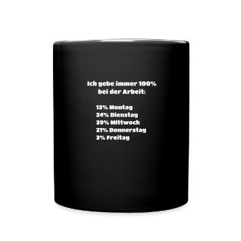 Lustiges Abschiedgeschenk für Angestellten Büro - Tasse einfarbig - Schwarz - Vorne