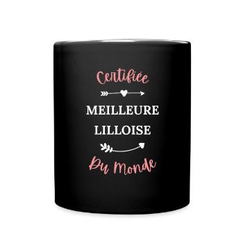 Certifiée meilleure lilloise du monde - Mug uni - noir - Devant