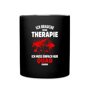 Quadfahrer Geschenkidee Quadfahren Quad ATV - Tasse einfarbig - Schwarz - Vorne