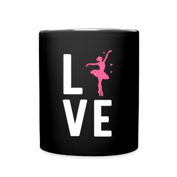 Ballett Ballerina Tanzen Dance Love - Tasse einfarbig - Schwarz - Vorne