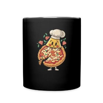 Pizza Baker Hobby Chef Italie Pizza Apron - Mug uni - noir - Devant