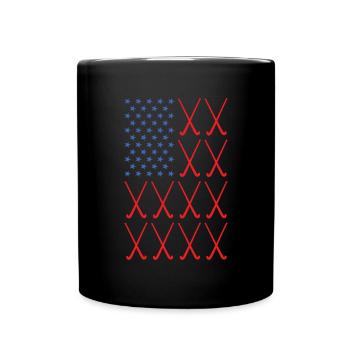 Sport Us Flag Hockey - Tasse einfarbig - Schwarz - Vorne