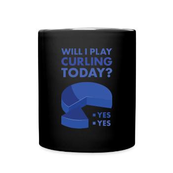 Sport Will I Play Curling - Full Colour Mug - black - Front