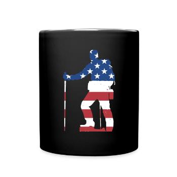 Hiker Us Drapeau Randonnée - Mug uni - noir - Devant