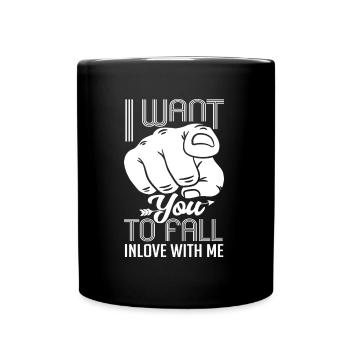 Index finger I want you to fall in love - Full Colour Mug - black - Front