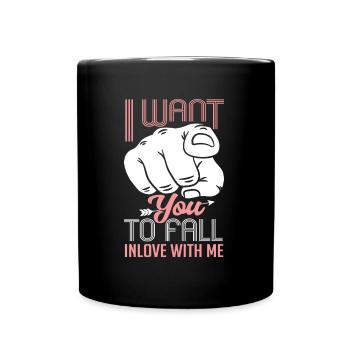 Index finger I want you to fall in love - Full Colour Mug - black - Front