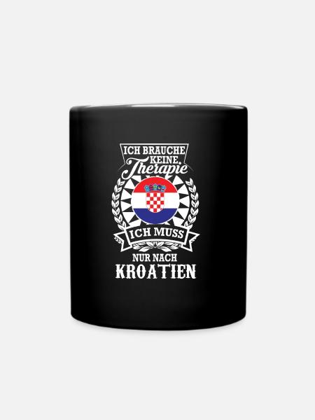 Kroatien statt Therapie – Dein Traumziel - Tasse einfarbig - Schwarz