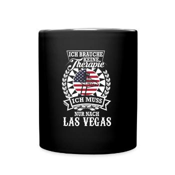 Las Vegas Abenteuer statt Therapie erleben - Tasse einfarbig - Schwarz - Vorne