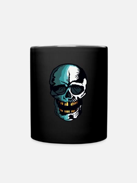 Totenkopf Totenkopf Schädel Fantasy Halloween - Tasse einfarbig - Schwarz