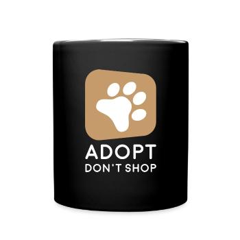Adopt - dont shop I Tierretter - Tasse einfarbig - Schwarz - Vorne