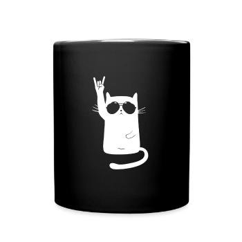Chat en métal - Mug uni - noir - Devant