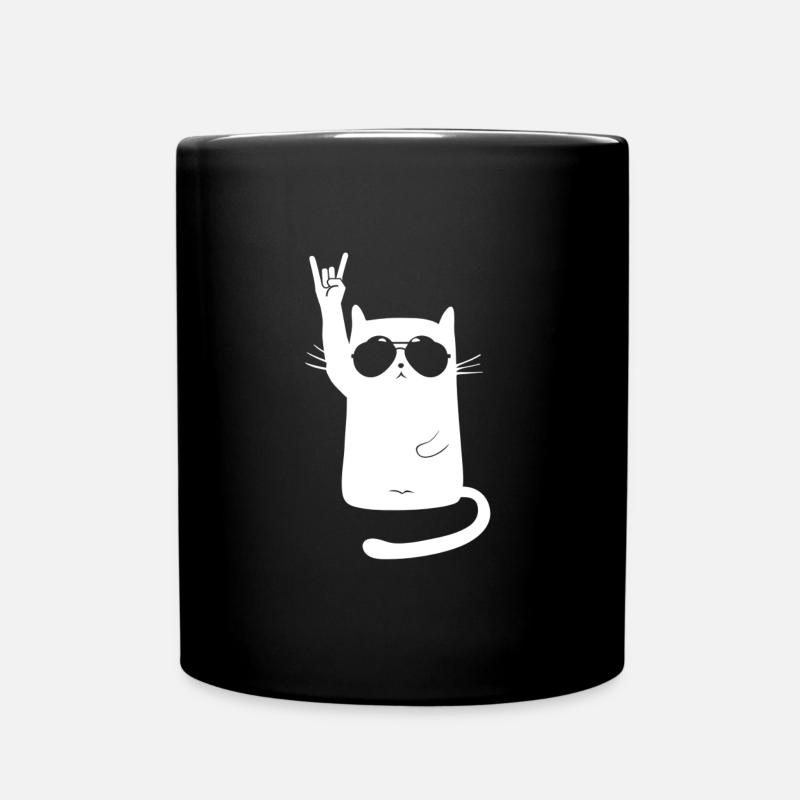 Metal Katze - Tasse einfarbig - Schwarz