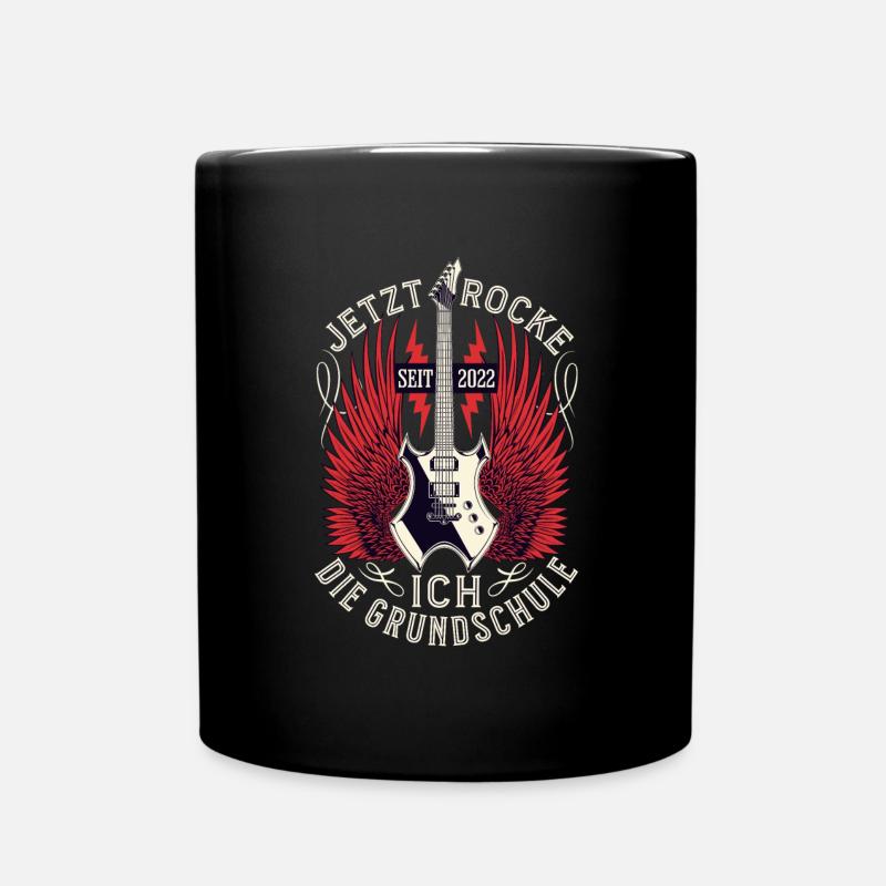 Schulkind 2022 Einschulung 2022 Gitarren Design - Tasse einfarbig - Schwarz
