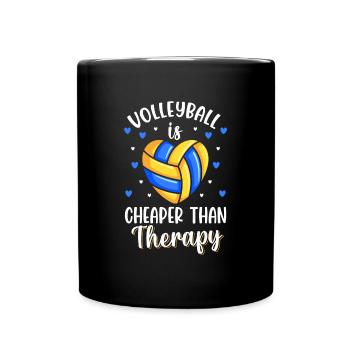 Volleyball player heartbeat - Full Colour Mug - black - Front
