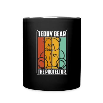 Teddy Baby Familie Kuschelbär - Tasse einfarbig - Schwarz - Vorne
