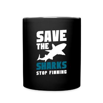 Hai Meer Unter Wasser Tier - Tasse einfarbig - Schwarz - Vorne