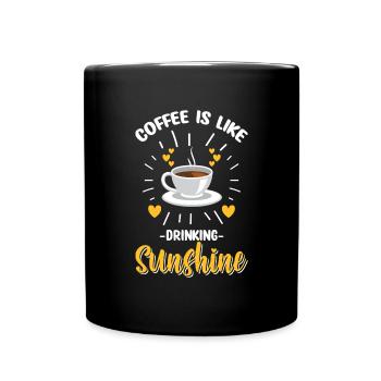 Coffee Bean Caffeine Breakfast - Full Colour Mug - black - Front