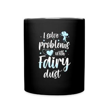 Fantasie Mädchen Magisch Prinzessin - Tasse einfarbig - Schwarz - Vorne
