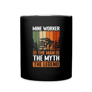 Miner Men Miners Helmet - Full Colour Mug - black - Front